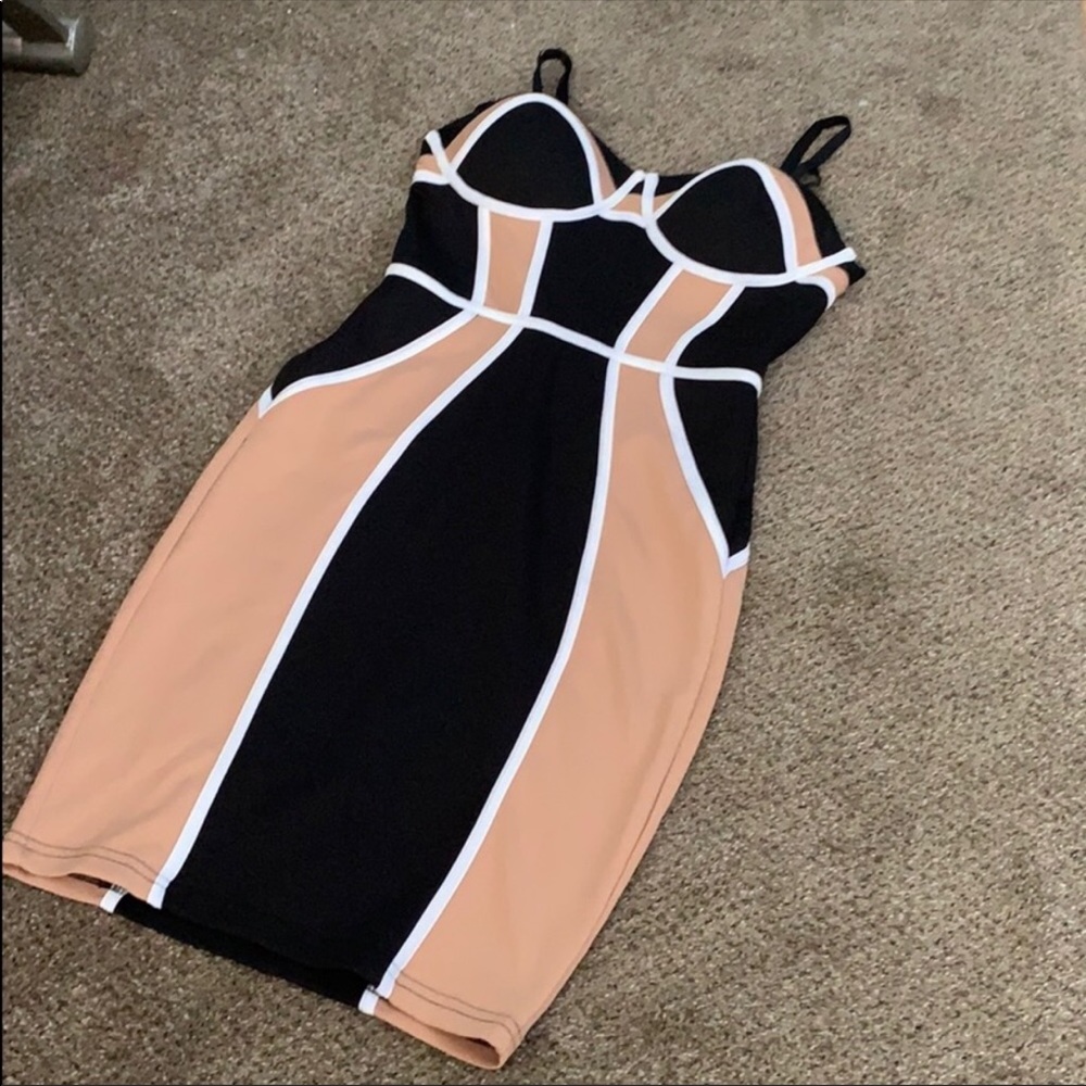 Papaya black tight dress